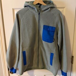 Cotopaxi Cubres Light Gray Fleece Jacket with Blue Trim